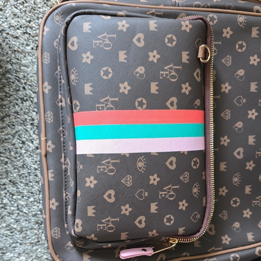 Claire's Brown Patterned Backpack With Multicolor… - image 2